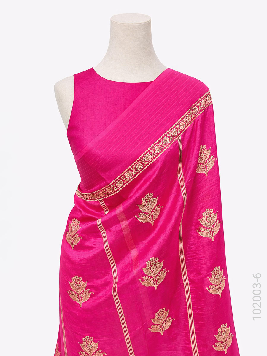 Soft Silk Zari Work Banarasi Saree Wholesale view 7