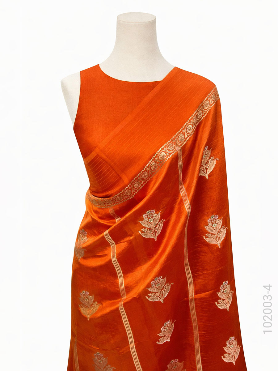 Soft Silk Zari Work Banarasi Saree Wholesale view 5