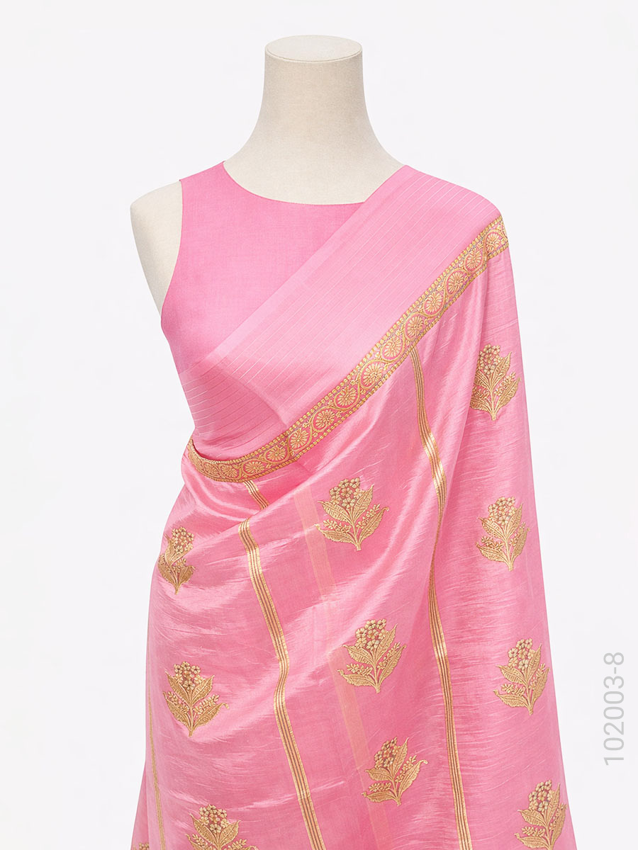 Soft Silk Zari Work Banarasi Saree Wholesale view 9