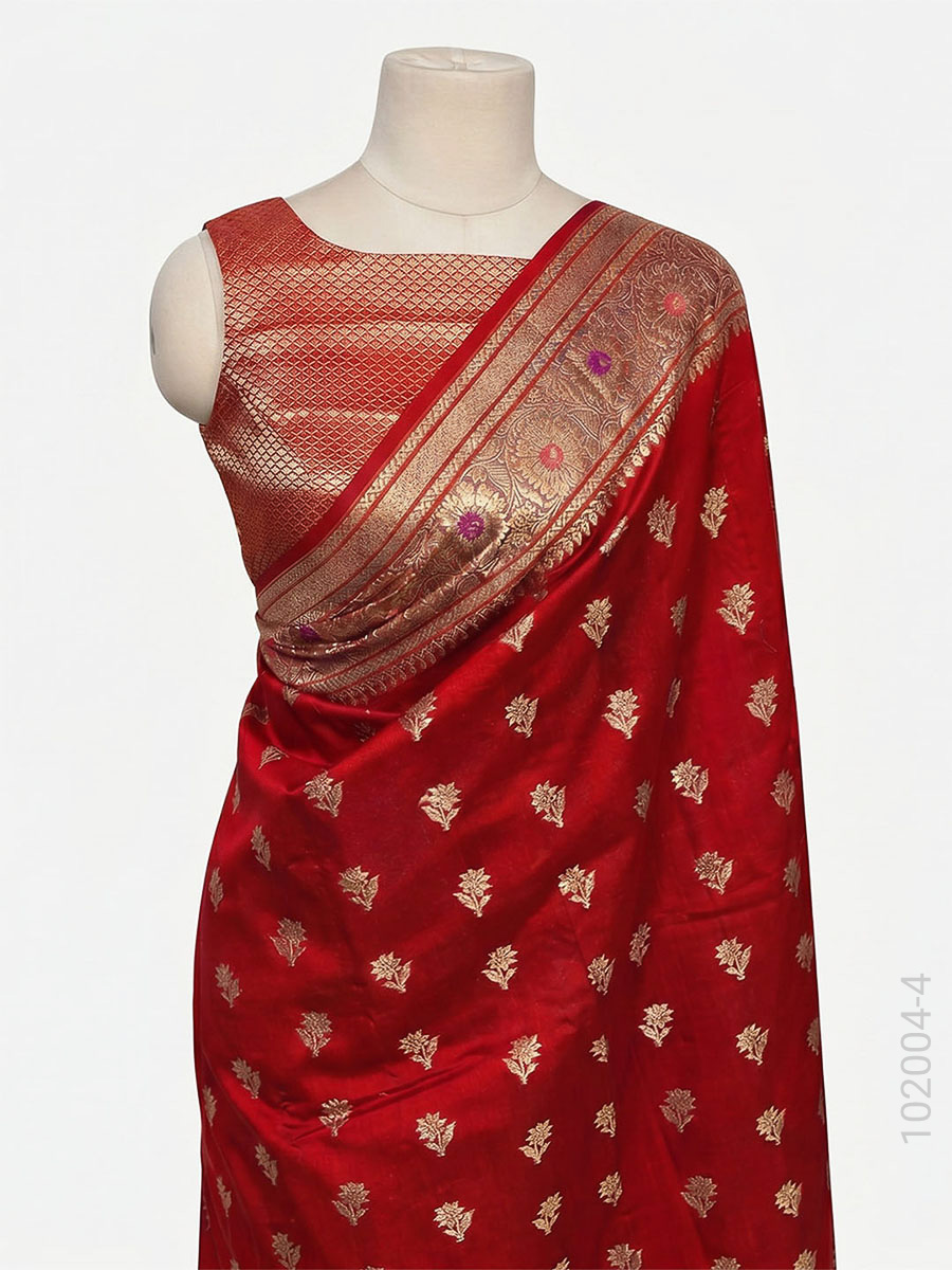 Soft Silk Resham and Zari Work Banarasi Saree Wholesale view 5