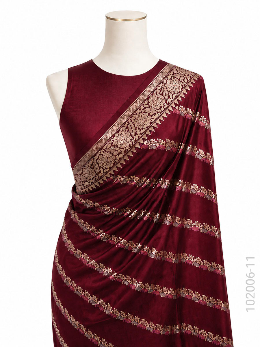 Katan Silk Zari Work Banarasi Saree Wholesale view 12