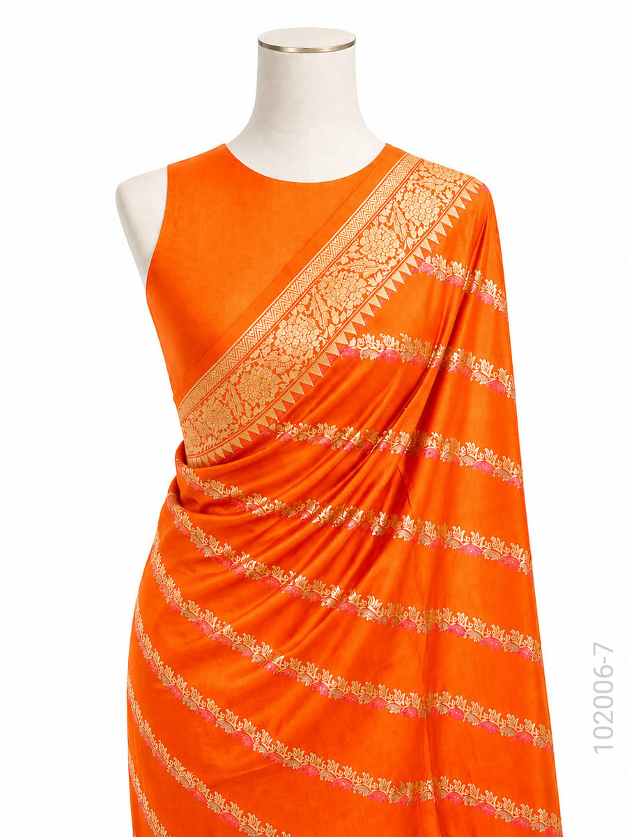 Katan Silk Zari Work Banarasi Saree Wholesale view 8
