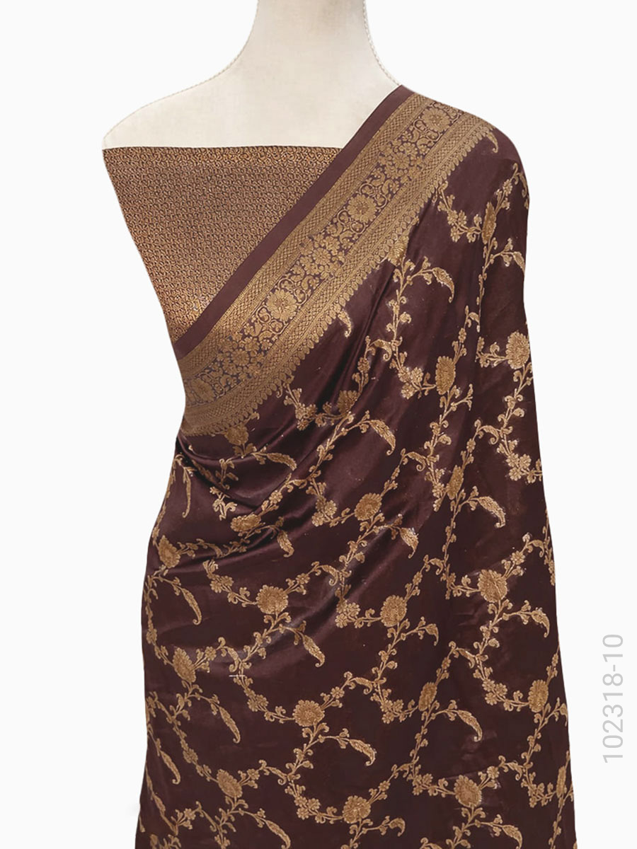 Soft Silk Zari Jaal Work Banarasi Saree Wholesale view 11