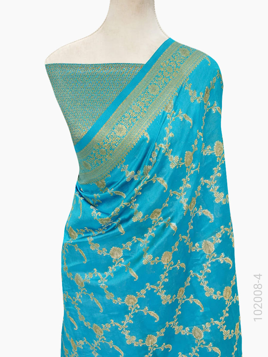 Soft Silk Zari Jaal Work Banarasi Saree Wholesale view 5