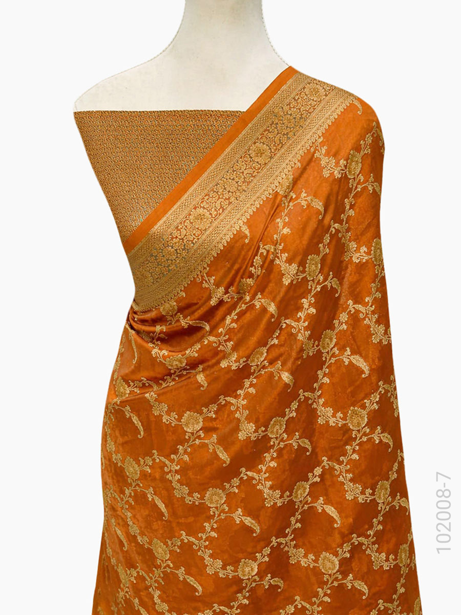 Soft Silk Zari Jaal Work Banarasi Saree Wholesale view 8