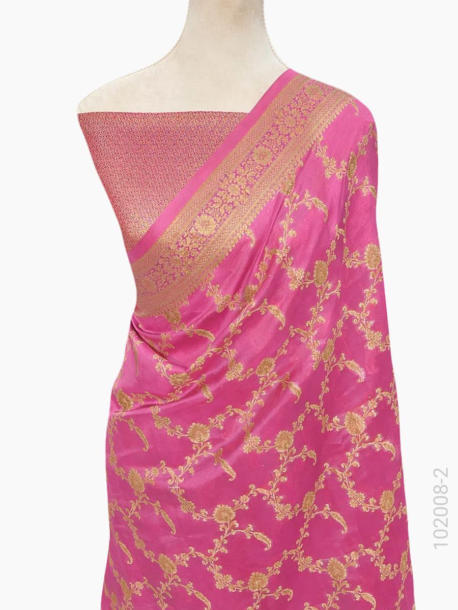 Soft Silk Zari Jaal Work Banarasi Saree Wholesale view 3