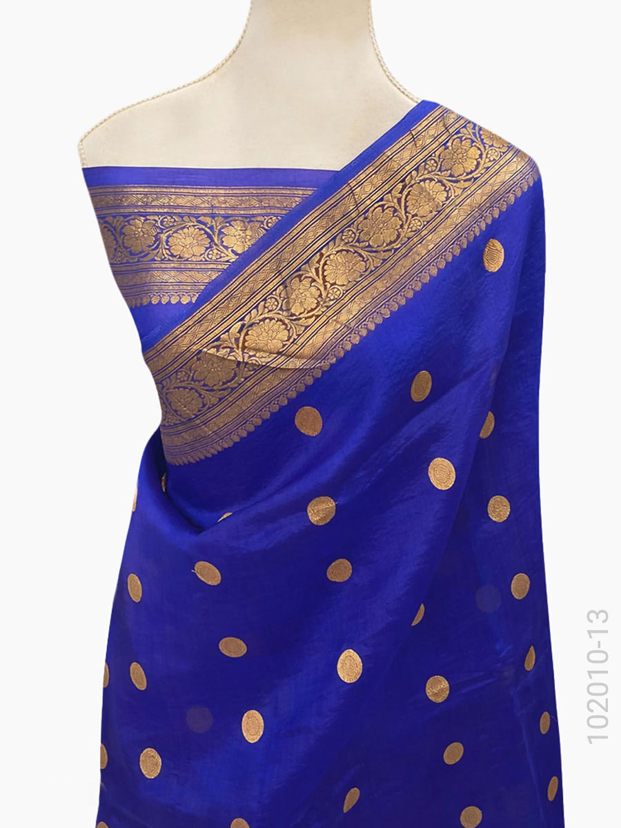 Kora Organza Zari Work Banarasi Saree Wholesale view 12
