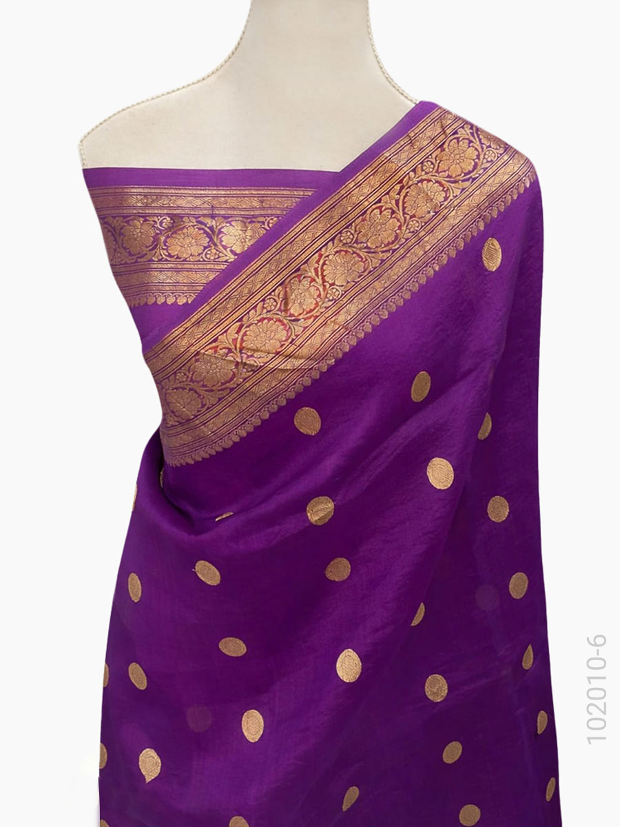 Kora Organza Zari Work Banarasi Saree Wholesale view 5