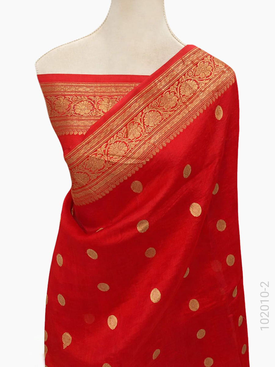 Kora Organza Zari Work Banarasi Saree Wholesale fabric close-up