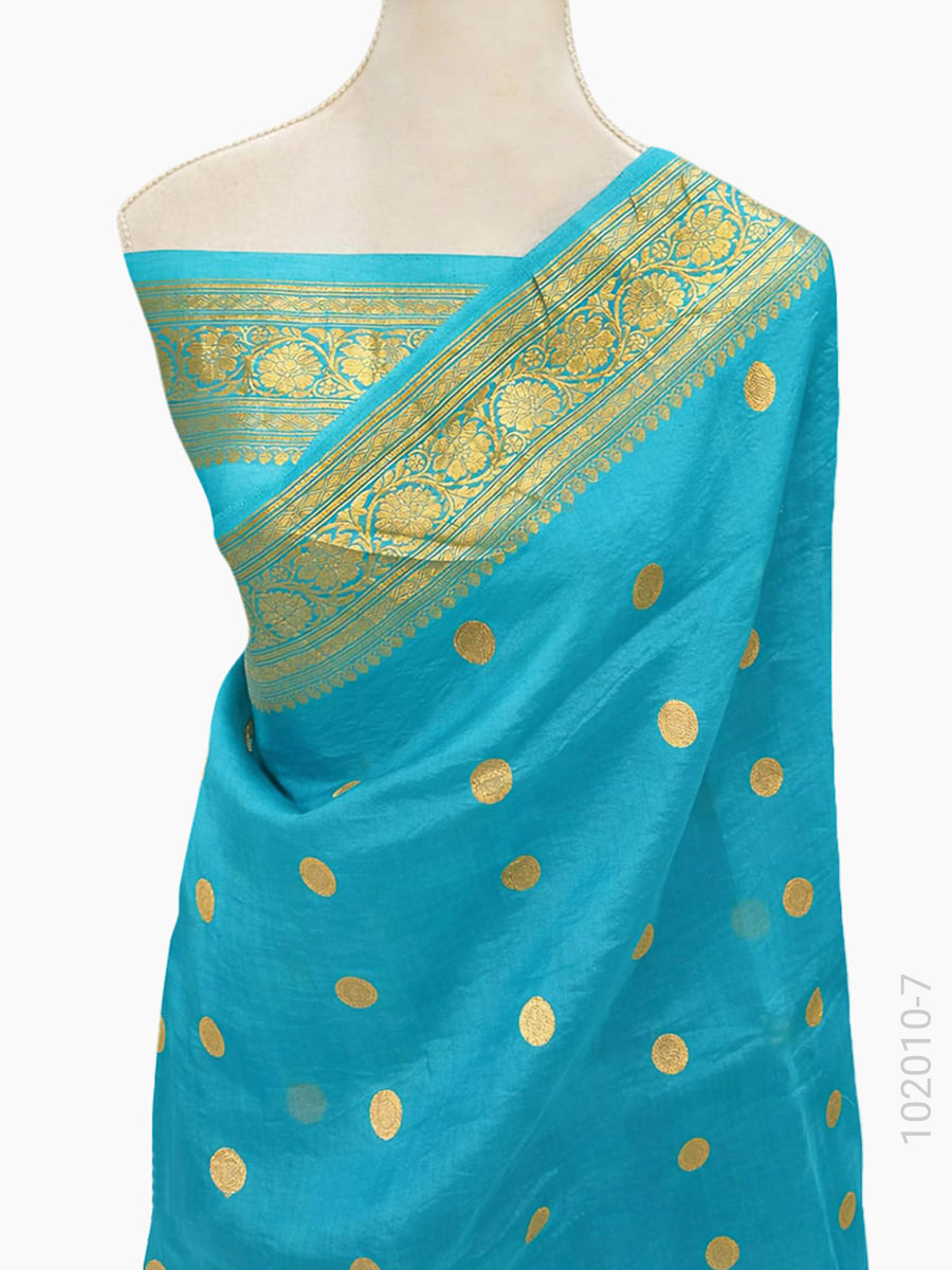 Kora Organza Zari Work Banarasi Saree Wholesale view 6