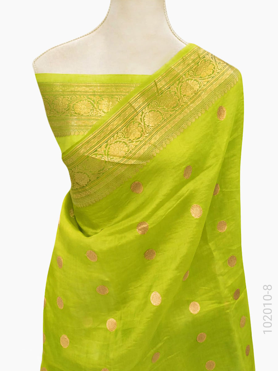 Kora Organza Zari Work Banarasi Saree Wholesale view 7