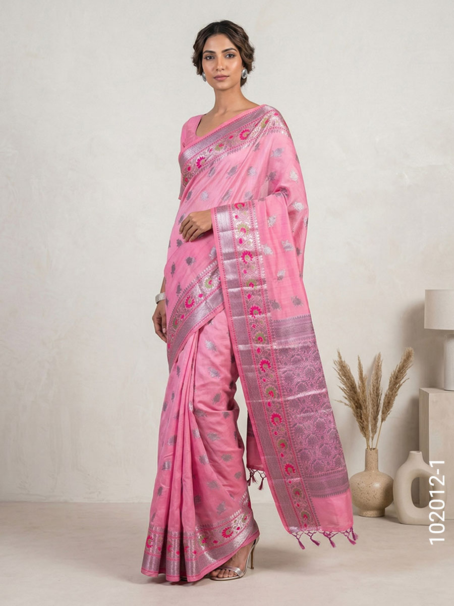 0 Faux Soft Silk Resham and Zari Saree Wholesale
