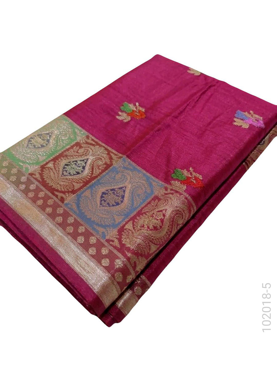 Mashru Silk Resham and Zari Work Banarasi Saree Wholesale view 6