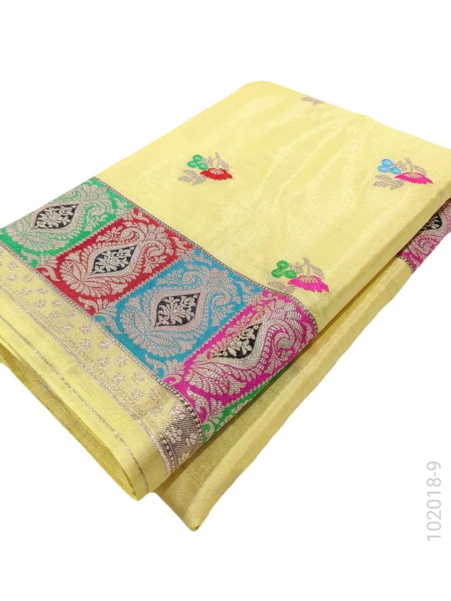 Mashru Silk Resham and Zari Work Banarasi Saree Wholesale view 10