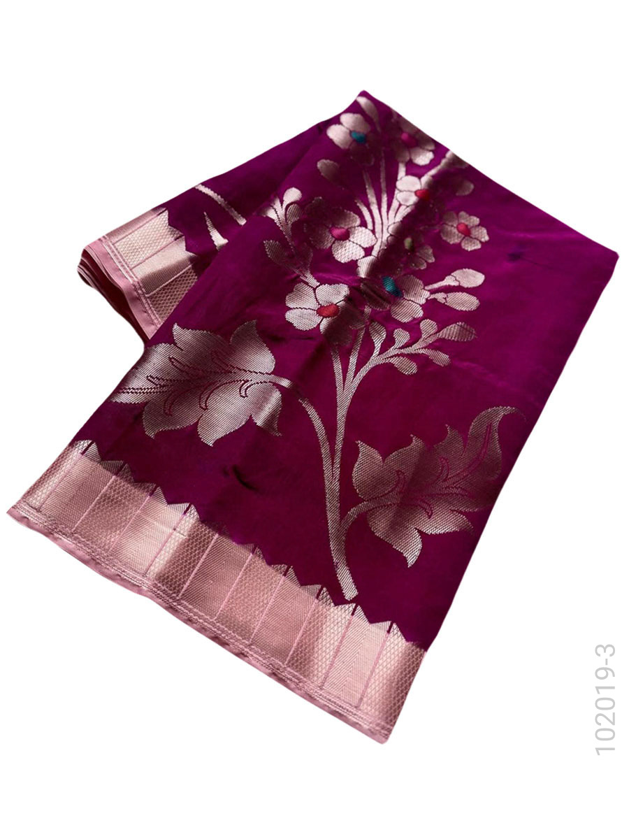 Soft Silk Zari Work Designer Banarasi Saree Wholesale view 4