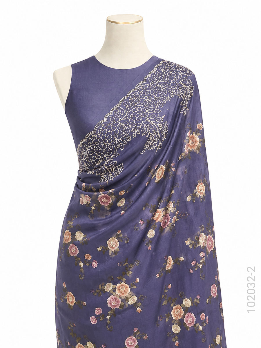 Kora Organza Embroidery Floral Work Banarasi Saree Bulk Export view 3